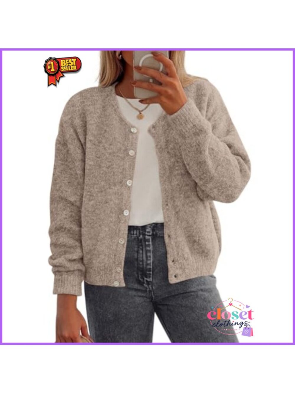PRETTYGARDEN Womens Button Down Cardigan Sweater Lightweight Knit Long Sleeve